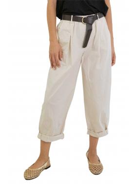 Pantalone morbido in cotone leggero con cinta "Olivia"